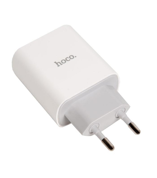 Сетевое зарядное устройство HOCO C80A Rapido 1xUSB + 1xUSB-C, 3.1A, 20W, белый
