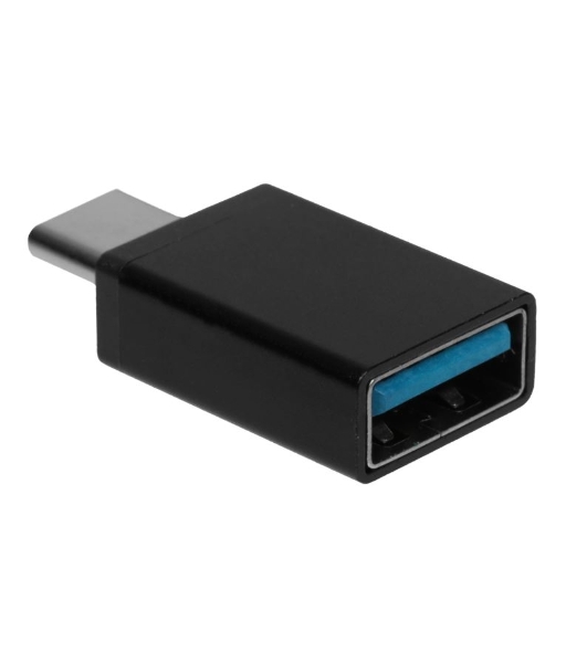 Переходник GoPower Type-C (m)-USB (f) 2.0 черный Premium Zip-Lock c подвесом (1/500)
