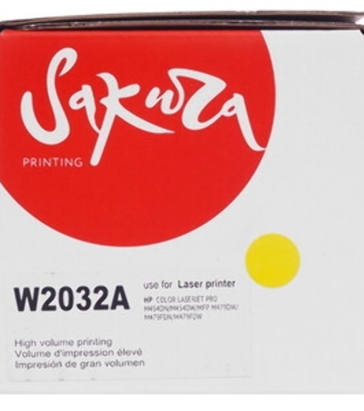 Картридж лазерный Sakura W2032A (HP 415A) для HP LaserJet Pro M454, MFP M479, желтый, 2100 к.