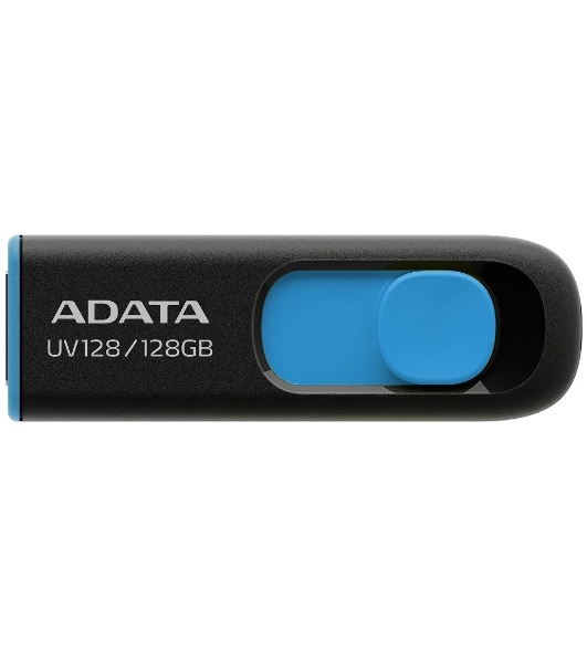 Флешка USB ADATA UV128 (AUV128-128G-RBE), 128Gb, USB 3.0, R/W 100/30, черный/синий