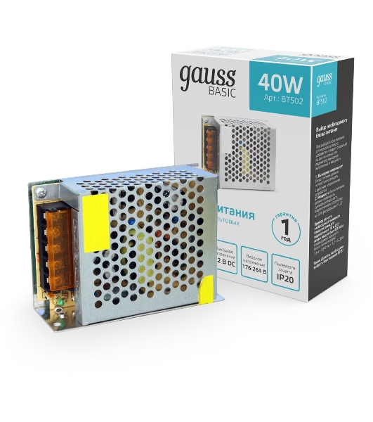 Блок питания Gauss Basic 12V 40W IP20 1/120