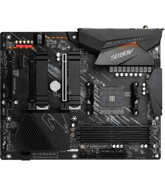 Материнская плата GIGABYTE B550 AORUS Elite AX V2, AM4, AMD B550, 4xDDR4, 4xSATA, 2xM.2, 1xPCIe 4.0 x16, 2xPCIe 3.0 x1, 1xDP, 1xHDMI, 1x2.5Gb LAN, Wi-Fi 6, Bluetooth 5, 2xUSB-A 10Gbps, 3xUSB-A 5Gbps, 2xUSB-A 2.0, 1xUSB-C 5Gbps, 5x3.5 мм, 7.1, ATX