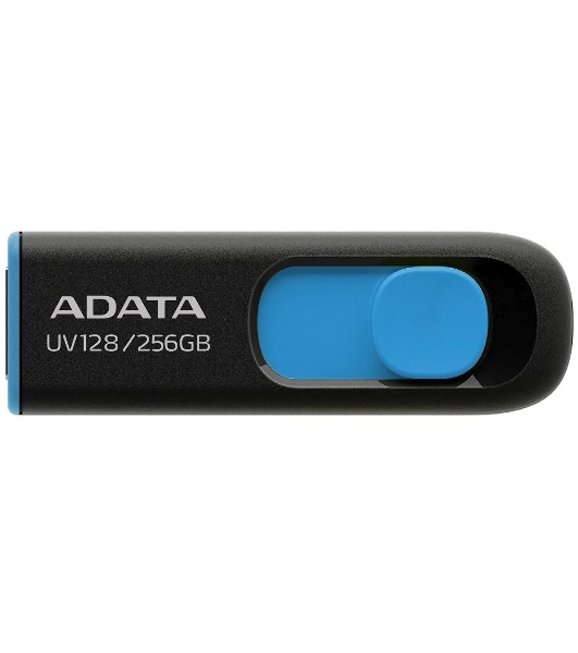 Флешка USB ADATA AUV128 (AUV128-256G-RBE), 256Gb, USB 3.0, R/W 100/30, черный/синий