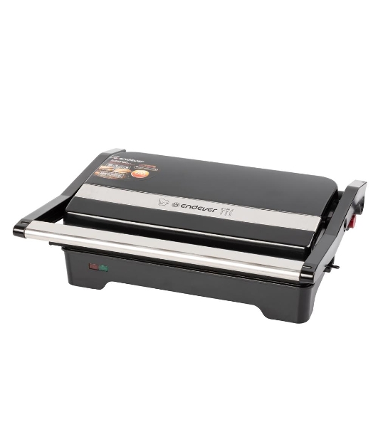 Гриль-пресс электрический Endever Grillmaster 119, черный/металлик