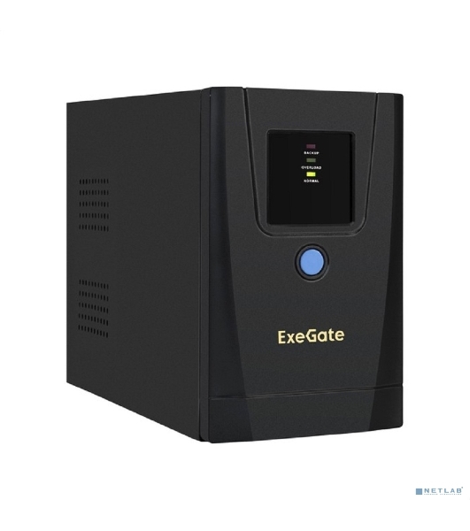 Источник бесперебойного питания ExeGate SpecialPro UNB-1000.LED.AVR.1SH.2C13 1000VA/550W, LED, AVR,1*Schuko+2*C13, металлический корпус, черный