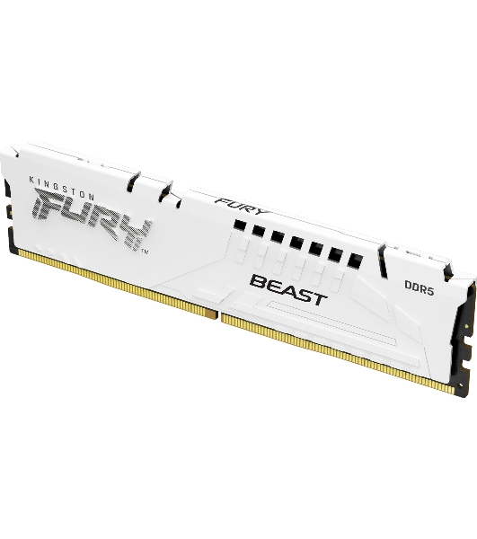 Оперативная память Kingston Fury Beast, DDR5, 32Gb (1x32GB), 6000MHz, CL36, DIMM, с радиатором, белый