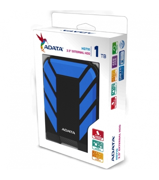 Внешний HDD 2.5' ADATA HD710P, 1TB, USB 3.2 Gen 1 Type-A, 5400 rpm, синий