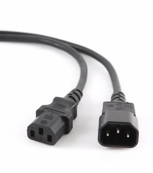 Кабель питания сист.блок-монитор Cablexpert PC-189-VDE-5M, 5м, C13-C14, VDE, 10А, Сечение провода: 0,75 мм2, черный, с заземлением