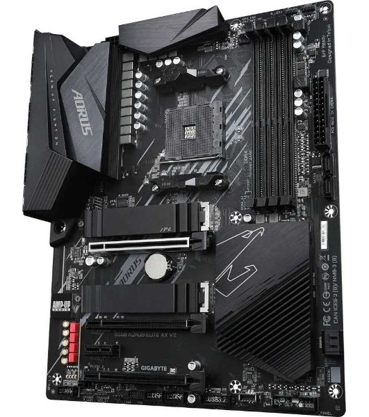 Материнская плата GIGABYTE B550 AORUS Elite AX V2, AM4, AMD B550, 4xDDR4, 4xSATA, 2xM.2, 1xPCIe 4.0 x16, 2xPCIe 3.0 x1, 1xDP, 1xHDMI, 1x2.5Gb LAN, Wi-Fi 6, Bluetooth 5, 2xUSB-A 10Gbps, 3xUSB-A 5Gbps, 2xUSB-A 2.0, 1xUSB-C 5Gbps, 5x3.5 мм, 7.1, ATX