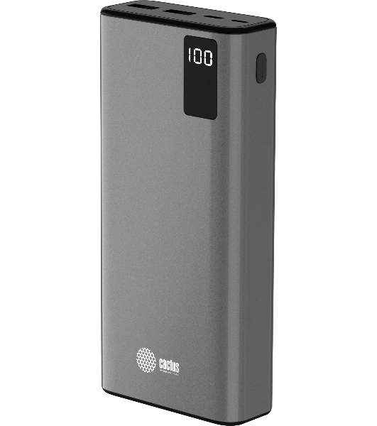 Портативный аккумулятор Cactus CS-PBFSFA-20000 20000mAh 4.5A 2xUSB-A/USB-C серый