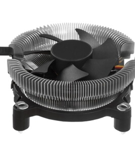 Кулер для процессора Crown CM-80 v2 серебристый/черный, 75 мм, алюминий, 2200 об/мин, 22 дБ, 3 pin, 65 Вт, 42 мм