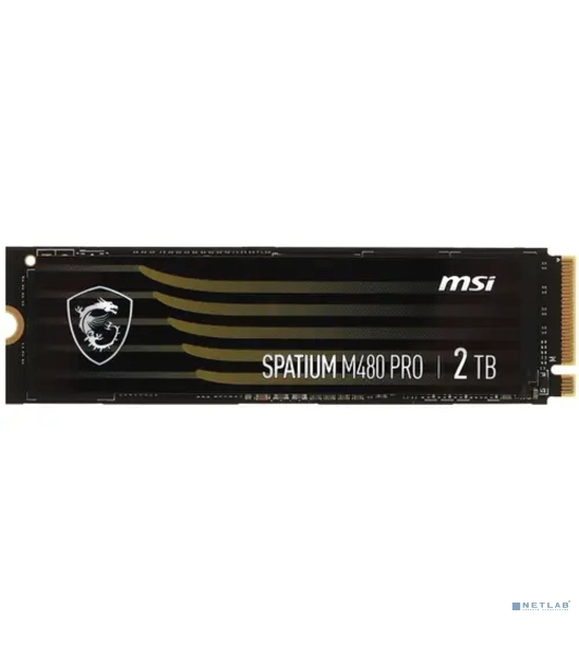 Накопитель SSD MSI SPATIUM M480 PRO, 2Tb, M.2 2280, PCIe 4.0 x4, NVMe, R/W 7400/7000