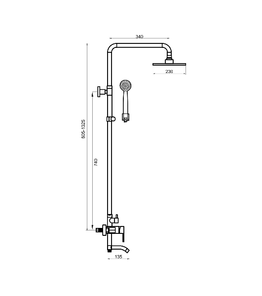 SUS124BL-009DK Душевая система, ø35