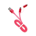 Кабель USB2.0 Cablexpert CC-mAPUSB2pk1m, AM/microBM 5P - iPhone lightning, 1м, комбо кабель, алюминиевые разъемы, розовый, блистер, фото 1