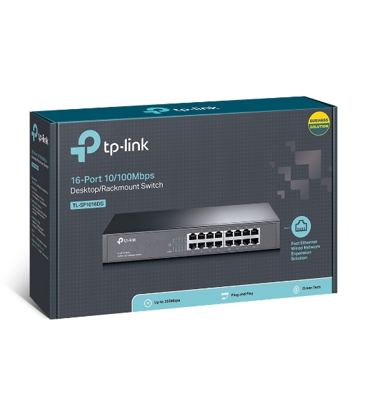 Коммутатор сетевой неуправляемый TP-Link SMB TL-SF1016DS 16 ports 10/100 Мбит/с