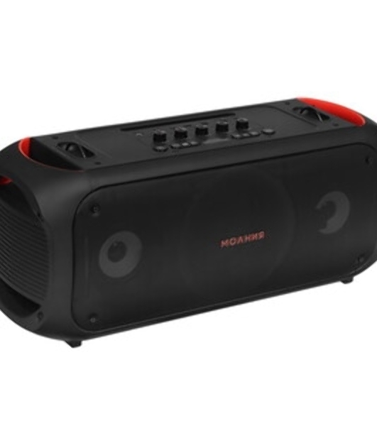 Колонка портативная Ural Молния Огонь черный/оранжевый 35W 1.1 BT/3.5Jack/USB-C 10м 2200mAh (без.бат)