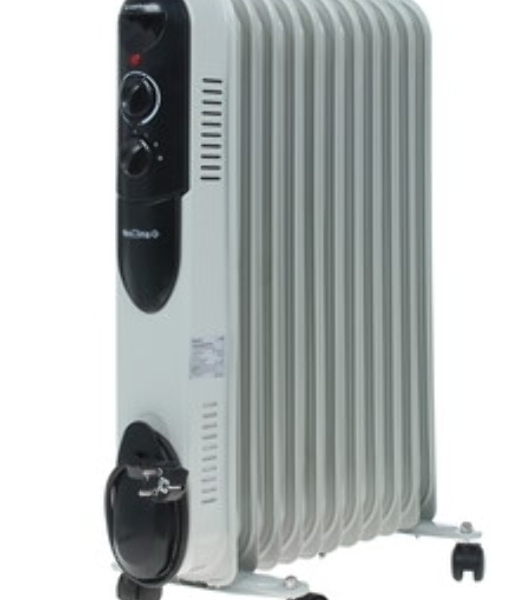 Обогреватель масляный Neoclima NC 9311, белый/черный, 2500 Вт, 25 м2, термостат