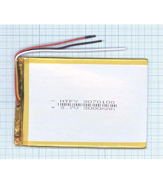 Аккумулятор Li-Pol (батарея) 3x70x100мм 3pin 3.7V/3000mAh