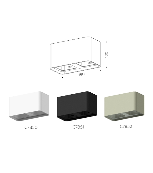Корпус светильника C7851 SBK черный песок 190*95*H100mm MR16 GU5.3