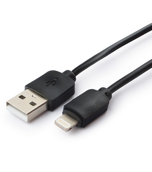 Кабель USB Гарнизон GCC-USB2-AP2-0.3M AM/Lightning, для iPhone5/6/7, IPod, IPad, 0.3м, черный, пакет
