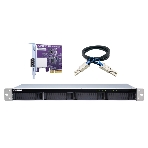 Полка расширения сетевого хранилища без дисков SMB QNAP TL-R400S SATA 6Gb/s JBOD storage enclosure, 4-tray 3,5'/2,5' w/o HDD, 1 x SFF-8088, 1 PSU. Rackmount. W/o rail kit RAIL-B02, фото 1