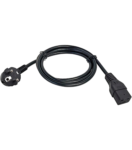 Шнур питания ITK PC-C19D-2M C19-Schuko проводник.:3x1.5мм2 2м 230В 16А (упак.:1шт) черный