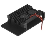 Корпус ACD черный Metal Aluminum Case with double Fans for Raspberry Pi 3B/3B+, фото3