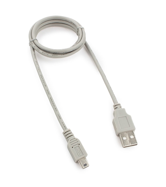 Кабель USB2.0 Cablexpert CC-USB2-AM5P-3-N, AM/MiniUSB, медь, экран, Pro, 0.9м серый, пакет