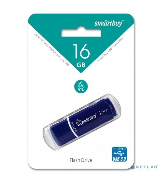 Флешка USB Smartbuy Crown Blue (SB16GbCRW-Bl), 16Gb, USB 3.0, R/W 75/30, синий
