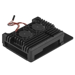 Корпус ACD черный Metal Aluminum Case with double Fans for Raspberry Pi 3B/3B+, фото2