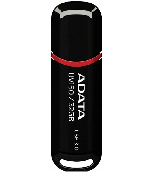 Флешка USB ADATA UV150 (AUV150-32G-RBK), 32Gb, USB 3.0, R/W 100/30, черный