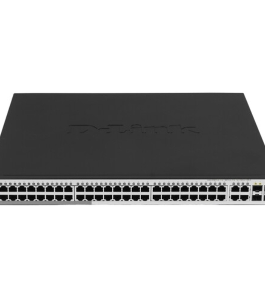 Коммутатор D-Link DGS-1210-52MPP/E2A, 48×1 Гбит/с + 4×1 Гбит/с SFP, настраиваемый