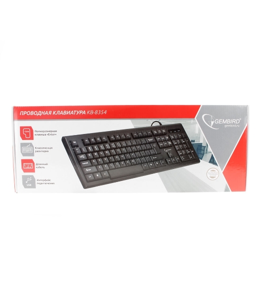 Клавиатура проводная Gembird KB-8354U-BL USB, черный