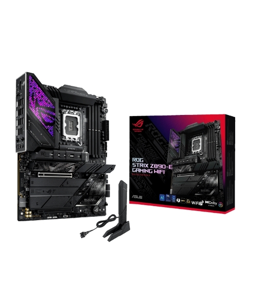 Материнская плата ASUS ROG STRIX Z890-E GAMING WIFI, LGA 1851, Intel Z890, 4xDDR5, 4xSATA, 7xM.2, 1xPCIe 5.0 x16, 1xPCIe 4.0 x16, 1xHDMI, 1xDP, 2xUSB-C Thunderbolt 4, 7xUSB-A 3.2 Gen 2, 3xUSB-A 3.2 Gen 1, 2xUSB-C 3.2 Gen 2x2, 1x 5Gb LAN, 2x3.5 мм, 7.1, ATX