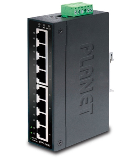 Коммутатор IGS-801T индустриальный неуправляемыйIP30 Slim type 8-Port Industrial Gigabit Ethernet Switch (-40 to 75 degree C)