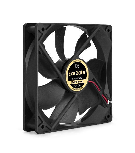 Вентилятор для корпуса ExeGate ExtraPower EP12025SM черный, 120 мм, 1800 об/мин, 28 дБ, 2 pin