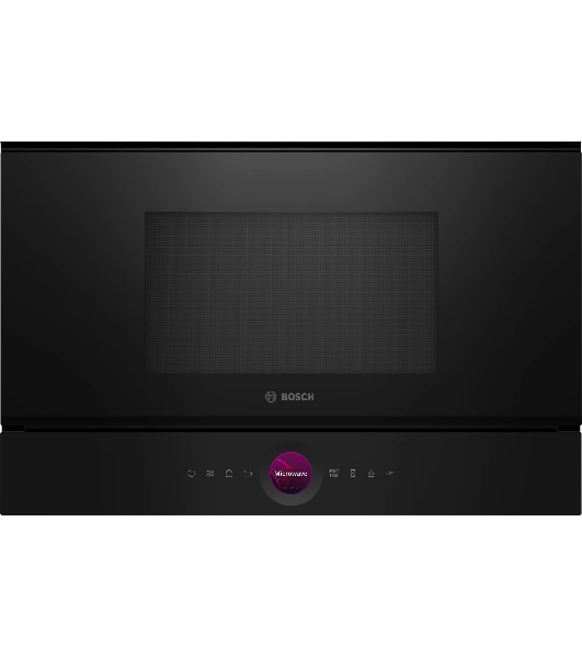 Встраиваемая микроволновая печь Bosch BER7321B1 900Вт, 5 режимов, кварцевый гриль,инвертер, 21 л, черный, петли справа