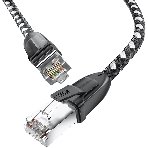 Патч-корд GCR PROF прямой 5.0m, UTP медь cat.6, STRONG черно-белый нейлон, ethernet high speed 10 Гбит/с, T568B, GCR-52779, фото3