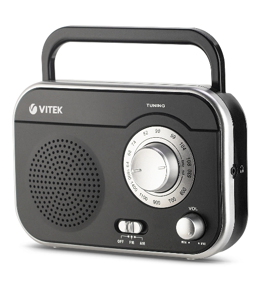 Радиоприемник Vitek VT-3593 (BK) Выходная мощность 1 вт. Динамики 1.Тип батареек UM-2/C