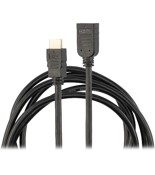 Кабель-удлинитель аудио-видео Buro HDMI (m)/HDMI (f) 1.5м. позолоч.конт. черный