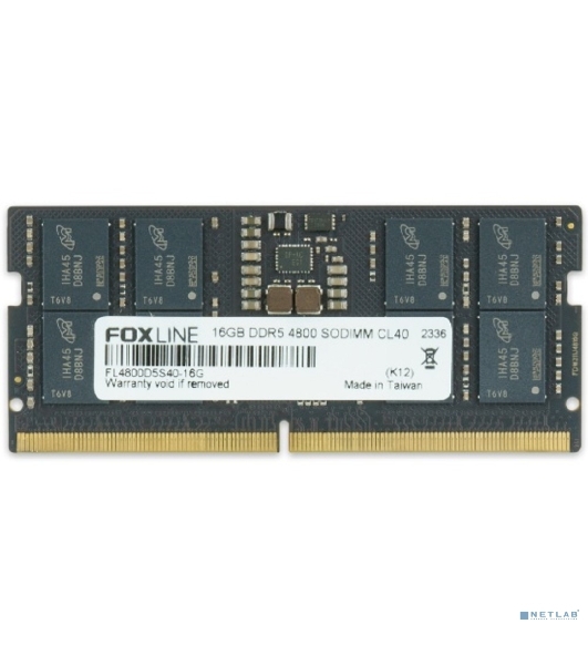 Оперативная память Foxline, DDR5, 16GB (1x16 GB), 4800 MHz, CL40, SO-DIMM