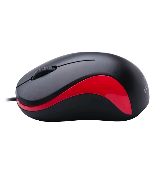 Мышь проводная Oklick 115S черный/красный, 1200 dpi, USB, кнопки - 3