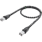 Патч-корд GCR PROF прямой 5.0m, UTP медь cat.6, STRONG черно-белый нейлон, ethernet high speed 10 Гбит/с, T568B, GCR-52779, фото 1