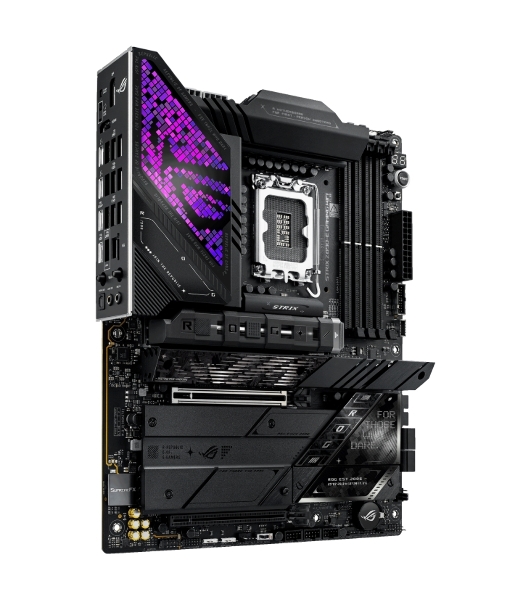 Материнская плата ASUS ROG STRIX Z890-E GAMING WIFI, LGA 1851, Intel Z890, 4xDDR5, 4xSATA, 7xM.2, 1xPCIe 5.0 x16, 1xPCIe 4.0 x16, 1xHDMI, 1xDP, 2xUSB-C Thunderbolt 4, 7xUSB-A 3.2 Gen 2, 3xUSB-A 3.2 Gen 1, 2xUSB-C 3.2 Gen 2x2, 1x 5Gb LAN, 2x3.5 мм, 7.1, ATX