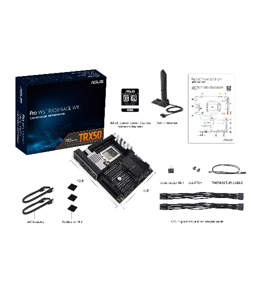 Материнская плата ASUS Pro WS TRX50-SAGE WIFI, sTR5, AMD TRX50, 4xDDR5, 4xSATA, 3xM.2, 1xSlimSAS, 1xPCI-E 5.0 x8, 1xPCI-E 4.0 x16, 1xPCI-E 4.0 x4, 2x 10Gb LAN, 2xUSB-A 2.0, 6xUSB-A 3.2 Gen 2, 1xUSB-C 3.2 Gen 2x2, 2x3.5 мм, 5.1, E-ATX