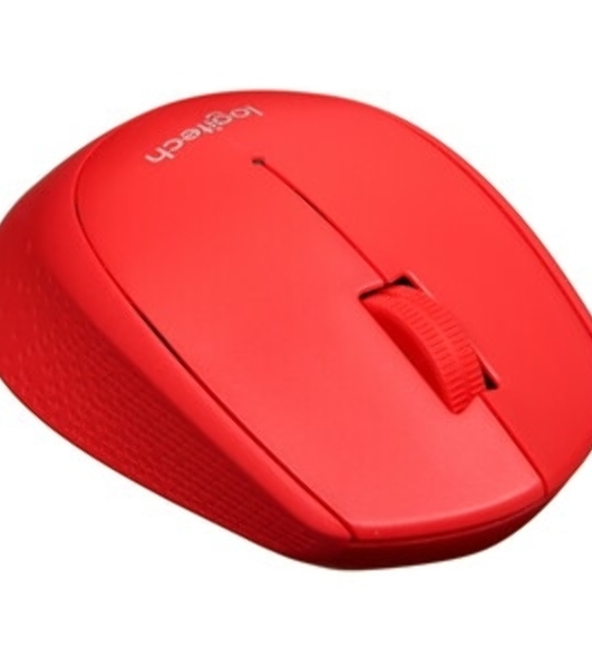 Мышь беспроводная Logitech M280 красный, 1000 dpi, радиоканал, USB, кнопки - 3