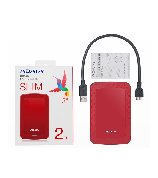 Внешний жесткий диск 2TB ADATA HV300, 2,5' , USB 3.1, красный