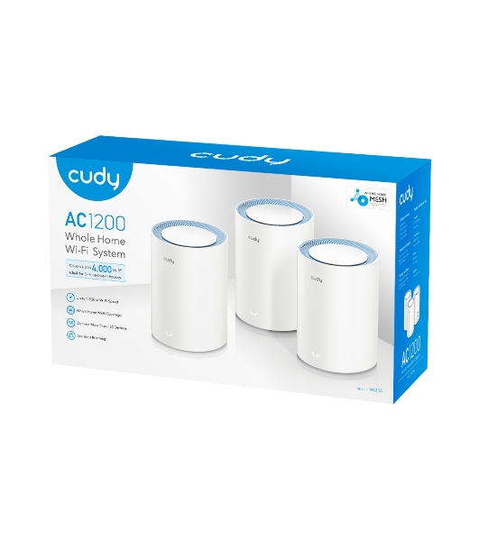 Бесшовный Mesh роутер Cudy M1200(3-Pack) AC1200 10/100BASE-TX белый (упак.:3шт)