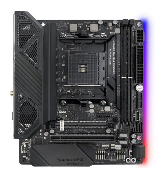 Материнская плата ASUS ROG CROSSHAIR VIII IMPACT, AM4, AMD X570, 2xDDR4, 4xSATA, 2xM.2, 1xPCIe 4.0 x16, 1x1Gb LAN, Wi-Fi 6, Bluetooth 5.0, 1xUSB-C 10Gbps, 5xUSB-A 10Gbps, 2xUSB-A 5Gbps, 7.1, Mini-DTX