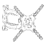 Кронштейн ONKRON/32-55' макс. 400x400, 2 колена, наклон -5º+8º, поворот 180º макс, от стены 55-500мм, белый, фото 1